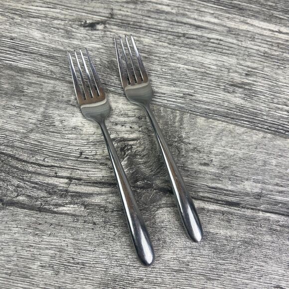Set of 2 TWO Hampton Stainless CASSINI Salad Dessert Forks 7 1/4" Flatware - Picture 1 of 8